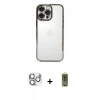 MARSİLYAN™- iPhone 16 Pro Max Kılıf Vadi Minimal - Siyah Joko Magic 5D Hayalet Cam + Pers Alüminyum Kamera Lens - GS