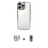 MARSİLYAN™- iPhone 16 Pro Max Kılıf Vadi Minimal - Siyah Joko Magic 5D Hayalet Cam + Pers Alüminyum Kamera Lens - GS