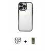 MARSİLYAN™- iPhone 16 Pro Max Kılıf Vadi Minimal - Siyah Joko Magic 5D Hayalet Cam + Pers Alüminyum Kamera Lens - GS