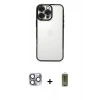 MARSİLYAN™- iPhone 16 Pro Max Kılıf Vadi Minimal - Siyah Joko Magic 5D Hayalet Cam + Pers Alüminyum Kamera Lens - GI