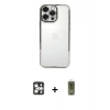 MARSİLYAN™- iPhone 16 Pro Max Kılıf Vadi Minimal - Siyah Joko Magic 5D Hayalet Cam + PVD Metal Kamera Lens - GS