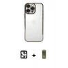 MARSİLYAN™- iPhone 16 Pro Max Kılıf Vadi Minimal - Siyah Joko Magic 5D Hayalet Cam + PVD Metal Kamera Lens - GS