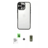 MARSİLYAN™- iPhone 16 Pro Max Kılıf Vadi Minimal - Siyah Joko Magic 5D Hayalet Cam + Raze Metal Kamera Lens - BZ