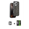 MARSİLYAN™- iPhone 16 Pro Max Kılıf Vadi Özel Seri - Şeffaf 360 Full Body Arka Koruyucu + Gümüş PVD Metal Kamera Lens
