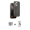 MARSİLYAN™- iPhone 16 Pro Max Kılıf Vadi Özel Seri - Şeffaf Pasifik Cam Ekran Koruyucu + Gri Pers Alüminyum Kamera Lens