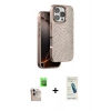 MARSİLYAN™- iPhone 16 Pro Max Kılıf Vadi Özel Seri - Şeffaf Pasifik Cam Ekran Koruyucu + Raze Metal Kamera Lens - NLGY