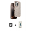 MARSİLYAN™- iPhone 16 Pro Max Kılıf Vadi Özel Seri - Şeffaf Pasifik Cam Ekran Koruyucu + PVD Metal Kamera Lens - SH