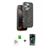 MARSİLYAN™- iPhone 16 Pro Max Kılıf Vadi Özel Seri - Siyah 360 Mat Full Body Arka Koruyucu + Raze Metal Kamera Lens - BZ