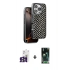 MARSİLYAN™- iPhone 16 Pro Max Kılıf Vadi Özel Seri - Siyah 360 Mat Full Body Arka Koruyucu + Bilvis Titan Kamera Lens - GS