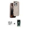 MARSİLYAN™- iPhone 16 Pro Max Kılıf Vadi Özel Seri - Siyah 360 Mat Full Body Arka Koruyucu + Gümüş Pers Alüminyum Kamera Lens