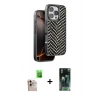 MARSİLYAN™- iPhone 16 Pro Max Kılıf Vadi Özel Seri - Siyah 360 Mat Full Body Arka Koruyucu + Raze Metal Kamera Lens - NLGY