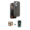 MARSİLYAN™- iPhone 16 Pro Max Kılıf Vadi Özel Seri - Siyah 360 Mat Full Body Arka Koruyucu + Pers Alüminyum Kamera Lens - CLTM