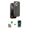 MARSİLYAN™- iPhone 16 Pro Max Kılıf Vadi Özel Seri - Siyah 360 Mat Full Body Arka Koruyucu + Raze Metal Kamera Lens - CLTM