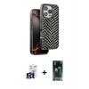 MARSİLYAN™- iPhone 16 Pro Max Kılıf Vadi Özel Seri - Siyah 360 Mat Full Body Arka Koruyucu + Bilvis Titan Kamera Lens - TMGI