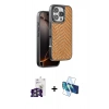 MARSİLYAN™- iPhone 16 Pro Max Kılıf Vadi Özel Seri - Siyah 3D Antistatik Cam Ekran Koruyucu + Bilvis Titan Kamera Lens - GS