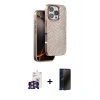 MARSİLYAN™- iPhone 16 Pro Max Kılıf Vadi Özel Seri - Siyah 3D Antistatik Hayalet Cam Ekran Koruyucu + Bilvis Titan Kamera Lens - GS