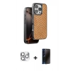 MARSİLYAN™- iPhone 16 Pro Max Kılıf Vadi Özel Seri - Siyah 3D Antistatik Hayalet Cam Ekran Koruyucu + Pers Alüminyum Kamera Lens - GS