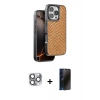 MARSİLYAN™- iPhone 16 Pro Max Kılıf Vadi Özel Seri - Siyah 3D Antistatik Hayalet Cam Ekran Koruyucu + Pers Alüminyum Kamera Lens - GI