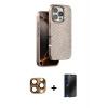 MARSİLYAN™- iPhone 16 Pro Max Kılıf Vadi Özel Seri - Siyah 3D Antistatik Hayalet Cam Ekran Koruyucu + Pers Alüminyum Kamera Lens - CLTM