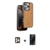 MARSİLYAN™- iPhone 16 Pro Max Kılıf Vadi Özel Seri - Siyah 3D Antistatik Hayalet Cam Ekran Koruyucu + PVD Metal Kamera Lens - GD