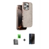MARSİLYAN™- iPhone 16 Pro Max Kılıf Vadi Özel Seri - Siyah 3D Antistatik Hayalet Cam Ekran Koruyucu + Raze Metal Kamera Lens - SH