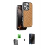 MARSİLYAN™- iPhone 16 Pro Max Kılıf Vadi Özel Seri - Siyah 3D Antistatik Hayalet Cam Ekran Koruyucu + Raze Metal Kamera Lens - SH