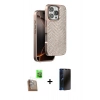 MARSİLYAN™- iPhone 16 Pro Max Kılıf Vadi Özel Seri - Siyah 3D Antistatik Hayalet Cam Ekran Koruyucu + Raze Metal Kamera Lens - CLTM