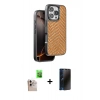 MARSİLYAN™- iPhone 16 Pro Max Kılıf Vadi Özel Seri - Siyah 3D Antistatik Hayalet Cam Ekran Koruyucu + Raze Metal Kamera Lens - NLGY