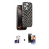 MARSİLYAN™- iPhone 16 Pro Max Kılıf Vadi Özel Seri - Siyah 3D Antistatik Mat Seramik Nano Ekran Koruyucu + Bilvis Titan Kamera Lens - TMGI