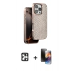 MARSİLYAN™- iPhone 16 Pro Max Kılıf Vadi Özel Seri - Siyah 3D Antistatik Mat Seramik Nano Ekran Koruyucu + PVD Metal Kamera Lens - GS
