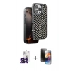 MARSİLYAN™- iPhone 16 Pro Max Kılıf Vadi Özel Seri - Siyah 3D Antistatik Mat Seramik Nano Ekran Koruyucu + Bilvis Titan Kamera Lens - SH