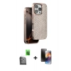 MARSİLYAN™- iPhone 16 Pro Max Kılıf Vadi Özel Seri - Siyah 3D Antistatik Mat Seramik Nano Ekran Koruyucu + Raze Metal Kamera Lens - SH