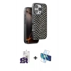MARSİLYAN™- iPhone 16 Pro Max Kılıf Vadi Özel Seri - Siyah 3D Antistatik Seramik Nano Ekran Koruyucu + Bilvis Titan Kamera Lens - GS