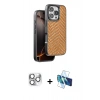 MARSİLYAN™- iPhone 16 Pro Max Kılıf Vadi Özel Seri - Siyah 3D Antistatik Seramik Nano Ekran Koruyucu + Pers Alüminyum Kamera Lens - GS