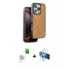 MARSİLYAN™- iPhone 16 Pro Max Kılıf Vadi Özel Seri - Siyah 3D Antistatik Seramik Nano Ekran Koruyucu + Raze Metal Kamera Lens - BZ