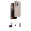 MARSİLYAN™- iPhone 16 Pro Max Kılıf Vadi Özel Seri - Siyah Bilvis 3D Cam Ekran Koruyucu + Bilvis Titan Kamera Lens - TMGI