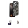 MARSİLYAN™- iPhone 16 Pro Max Kılıf Vadi Özel Seri - Siyah Bilvis 3D Cam Ekran Koruyucu + Bilvis Titan Kamera Lens - TMGI
