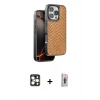 MARSİLYAN™- iPhone 16 Pro Max Kılıf Vadi Özel Seri - Siyah Bilvis 3D Cam Ekran Koruyucu + Gold PVD Metal Kamera Lens