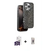 MARSİLYAN™- iPhone 16 Pro Max Kılıf Vadi Özel Seri - Siyah Bilvis 3D Cam Ekran Koruyucu + Bilvis Titan Kamera Lens - GS