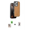 MARSİLYAN™- iPhone 16 Pro Max Kılıf Vadi Özel Seri - Siyah Bilvis 3D Cam Ekran Koruyucu + Natural Grey Raze Metal Kamera Lens