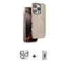MARSİLYAN™- iPhone 16 Pro Max Kılıf Vadi Özel Seri - Siyah Bilvis 3D Cam Ekran Koruyucu + Pers Alüminyum Kamera Lens - GS