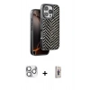 MARSİLYAN™- iPhone 16 Pro Max Kılıf Vadi Özel Seri - Siyah Bilvis 3D Cam Ekran Koruyucu + Pers Alüminyum Kamera Lens - GS