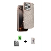 MARSİLYAN™- iPhone 16 Pro Max Kılıf Vadi Özel Seri - Siyah Bilvis 3D Cam Ekran Koruyucu + Raze Metal Kamera Lens - SH