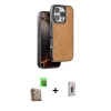 MARSİLYAN™- iPhone 16 Pro Max Kılıf Vadi Özel Seri - Siyah Bilvis 3D Cam Ekran Koruyucu + Raze Metal Kamera Lens - CLTM