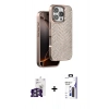 MARSİLYAN™- iPhone 16 Pro Max Kılıf Vadi Özel Seri - Siyah Bilvis 3X AR Hayalet Cam Ekran Koruyucu + Bilvis Titan Kamera Lens - GS