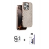 MARSİLYAN™- iPhone 16 Pro Max Kılıf Vadi Özel Seri - Siyah Bilvis 3X AR Hayalet Cam Ekran Koruyucu + Pers Alüminyum Kamera Lens - GS
