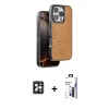MARSİLYAN™- iPhone 16 Pro Max Kılıf Vadi Özel Seri - Siyah Bilvis 3X AR Hayalet Cam Ekran Koruyucu + PVD Metal Kamera Lens - SH
