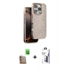 MARSİLYAN™- iPhone 16 Pro Max Kılıf Vadi Özel Seri - Siyah Bilvis 3X AR Hayalet Cam Ekran Koruyucu + Raze Metal Kamera Lens - CLTM
