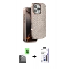 MARSİLYAN™- iPhone 16 Pro Max Kılıf Vadi Özel Seri - Siyah Bilvis 3X AR Hayalet Cam Ekran Koruyucu + Raze Metal Kamera Lens - SH