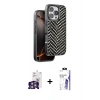 MARSİLYAN™- iPhone 16 Pro Max Kılıf Vadi Özel Seri - Siyah Bilvis 3X AR HD Cam Ekran Koruyucu + Bilvis Titan Kamera Lens - GS